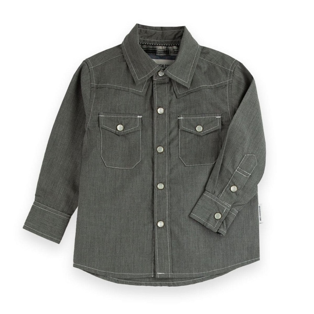 NWOT Kids Sovereign Code SCAR SHIRT BLACK Button Down Long Sleeve Shirt Size 2T